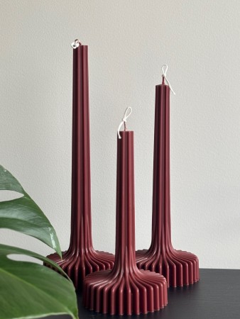 Søyleformet lys - burgunder